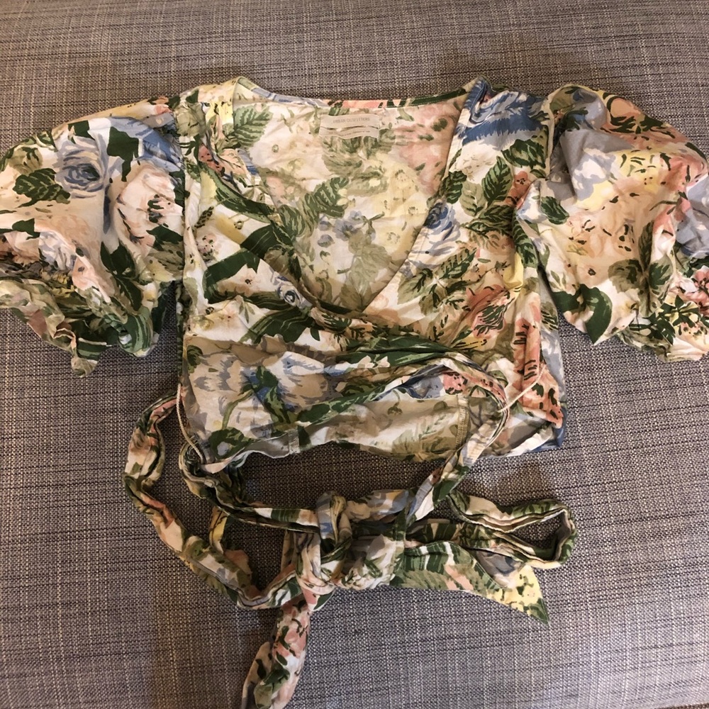 Puff sleeve crop top XS
